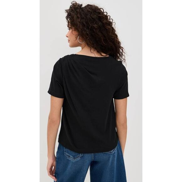 ALC Lee Draped SS Top in Black M - Picture 3 of 4